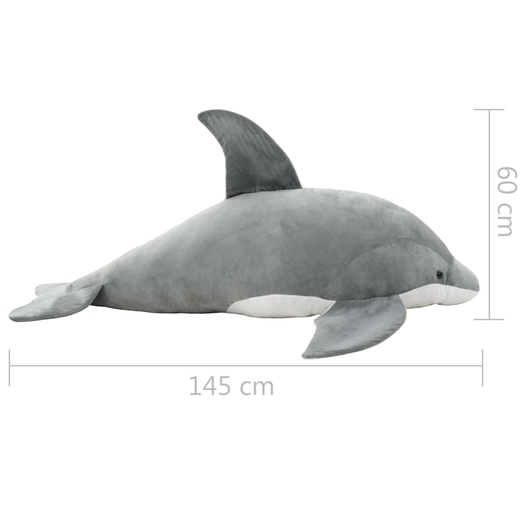 Dolphin, plush, gray