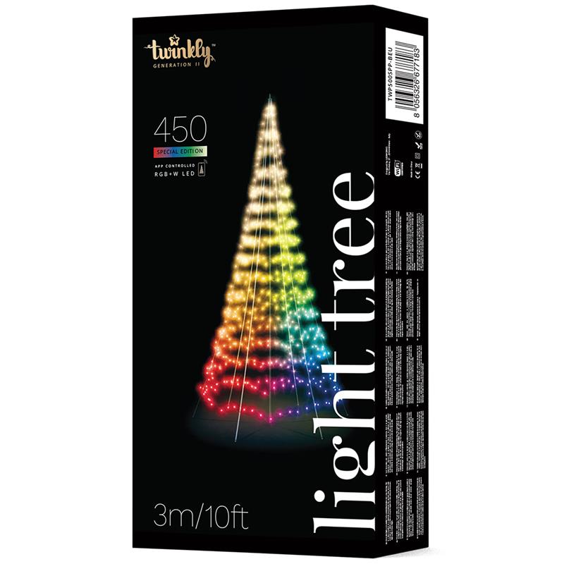 Twinkly Light Tree 3D, 450 LED, IP44, 3 m, black - Smart Christmas Tree
