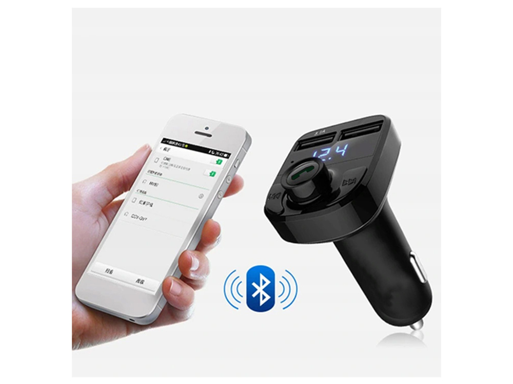 Goodbuy car FM transmitter USB   Micro SD   USB   Blue LED   3.1A v2