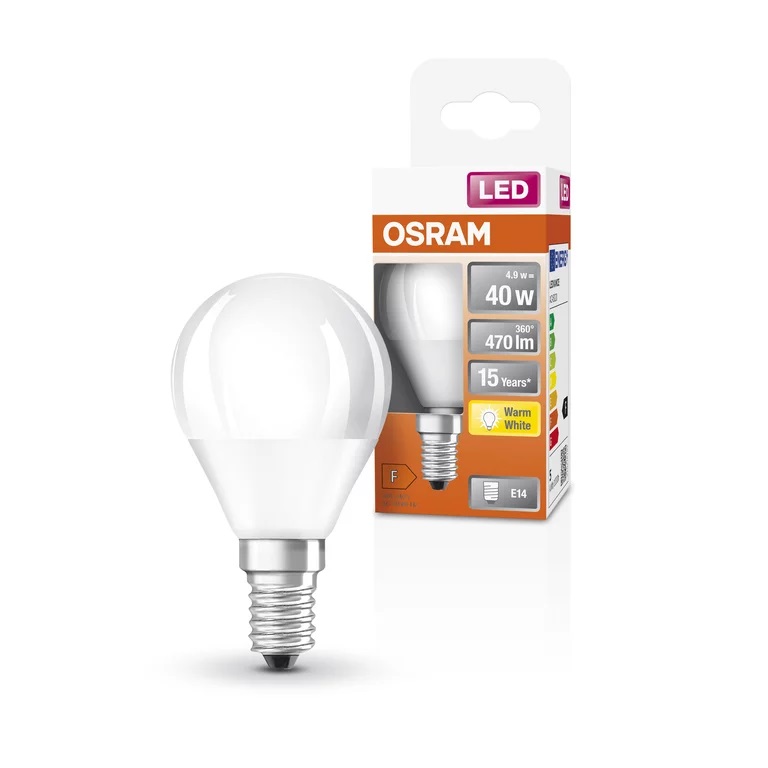 Osram Parathom Classic P LED 40 non-dim 4,9W/827 E14 bulb Osram Parathom Classic  P LED E14 4.9 W Warm White - buy, price, reviews in Estonia