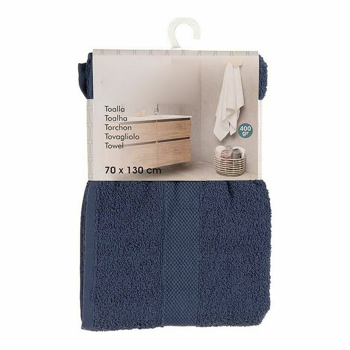 Bath towel Berilo 5313 Blue 80 % cotton 20 % Polyester 70 x 0,5 x 130 cm (3 Units)