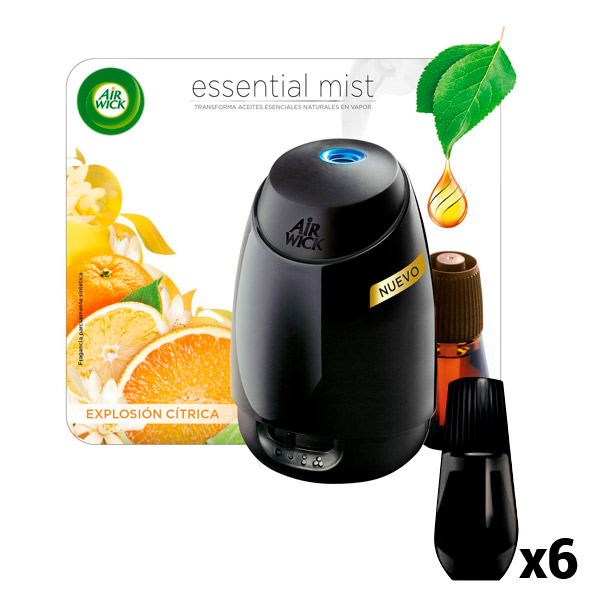 Air Wick Essential Mist Pack with Automatic Air Freshener Diffuser & 6 Refills (Citric Explosion)