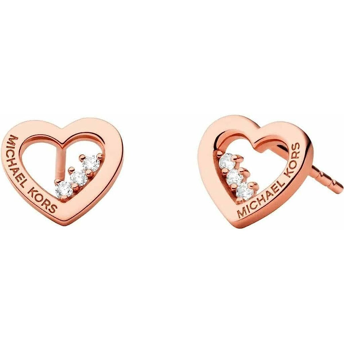 Michael Kors Silver Heart Earrings | eBay