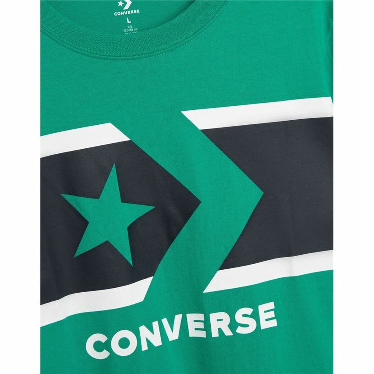Child's Short Sleeve T-Shirt Converse Stripe Star Chevron  Green
