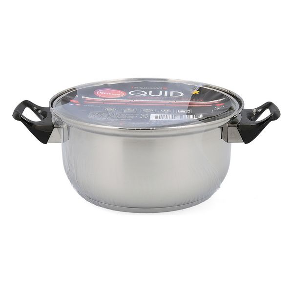 Casserole with glass lid Quid Habitat Stainless steel