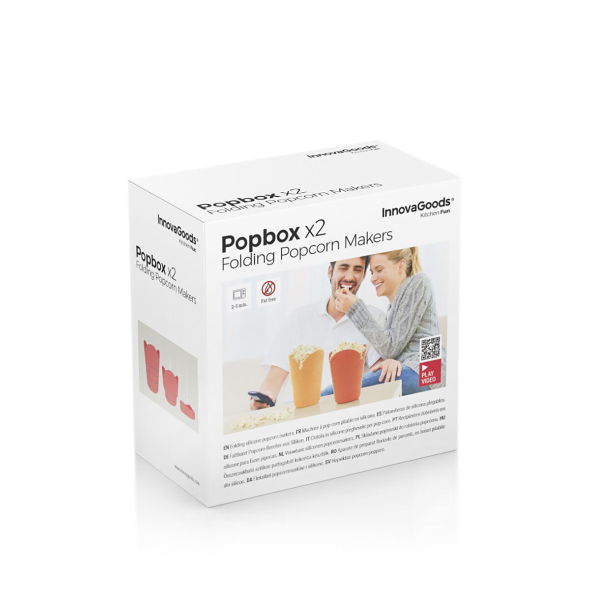 Складные силиконовые попкорницы Popbox InnovaGoods (2 штуки)