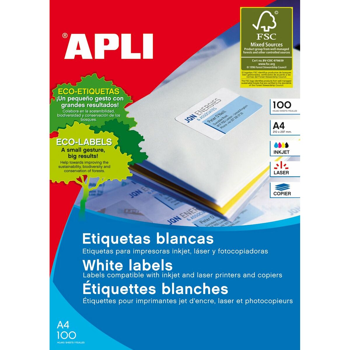 Adhesives/Labels Apli 581280 105 x 148 mm 100 Sheets