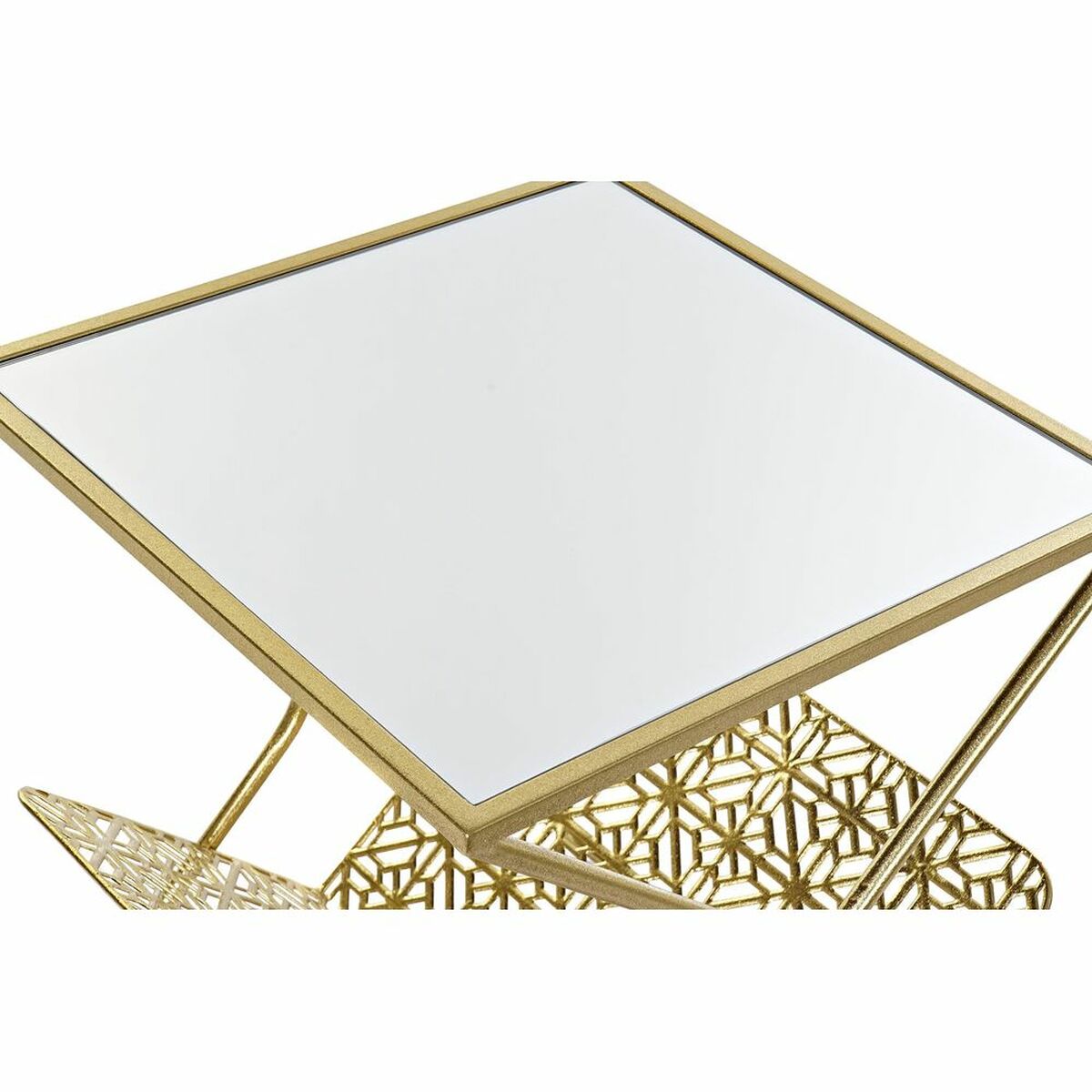 Ajakirjaalus DKD Home Decor Peegel Kuldne Metall (45 x 45 x 55 cm)