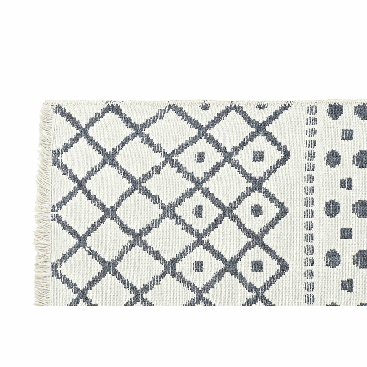 Carpet DKD Home Decor White Polyester Cotton Dark Grey (160 x 230 x 1 cm)