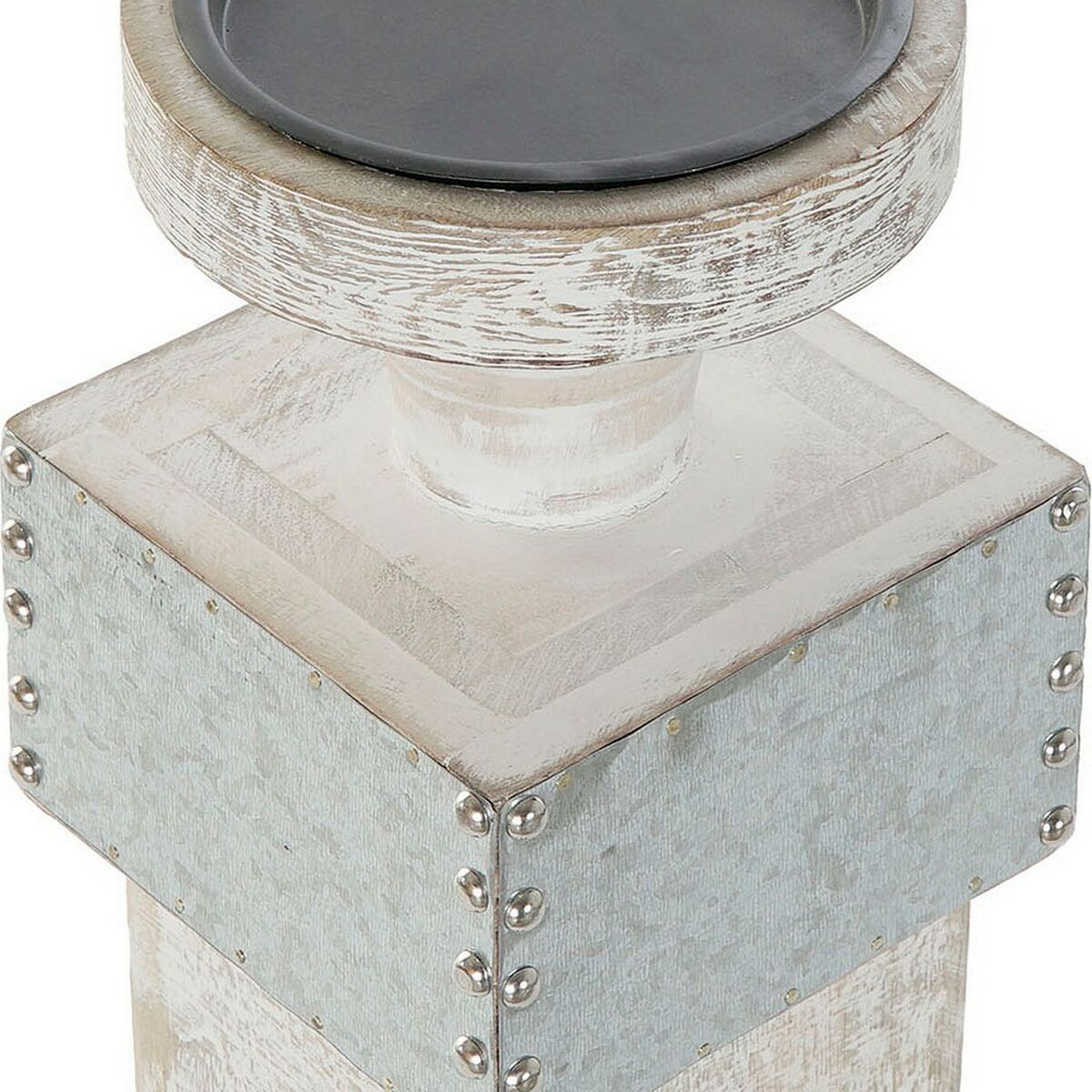 Candleholder DKD Home Decor White Mango wood (16.5 x 16.5 x 76 cm)