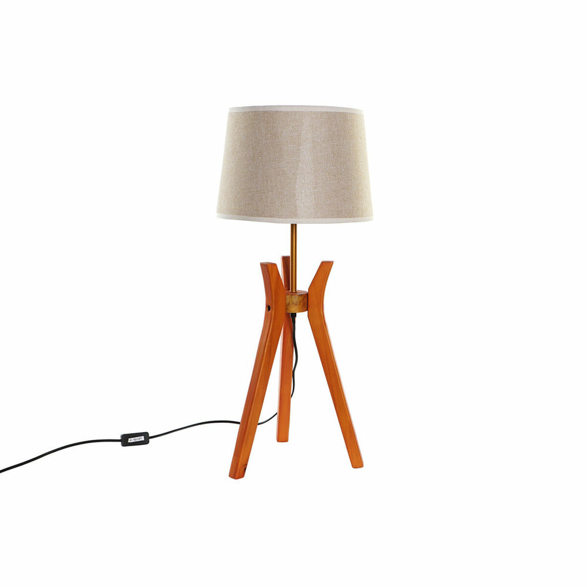 Desk Lamp DKD Home Decor Brown Beige Polyester Wood 220 V 50 W