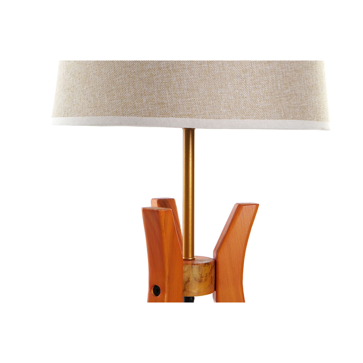 Desk Lamp DKD Home Decor Brown Beige Polyester Wood 220 V 50 W