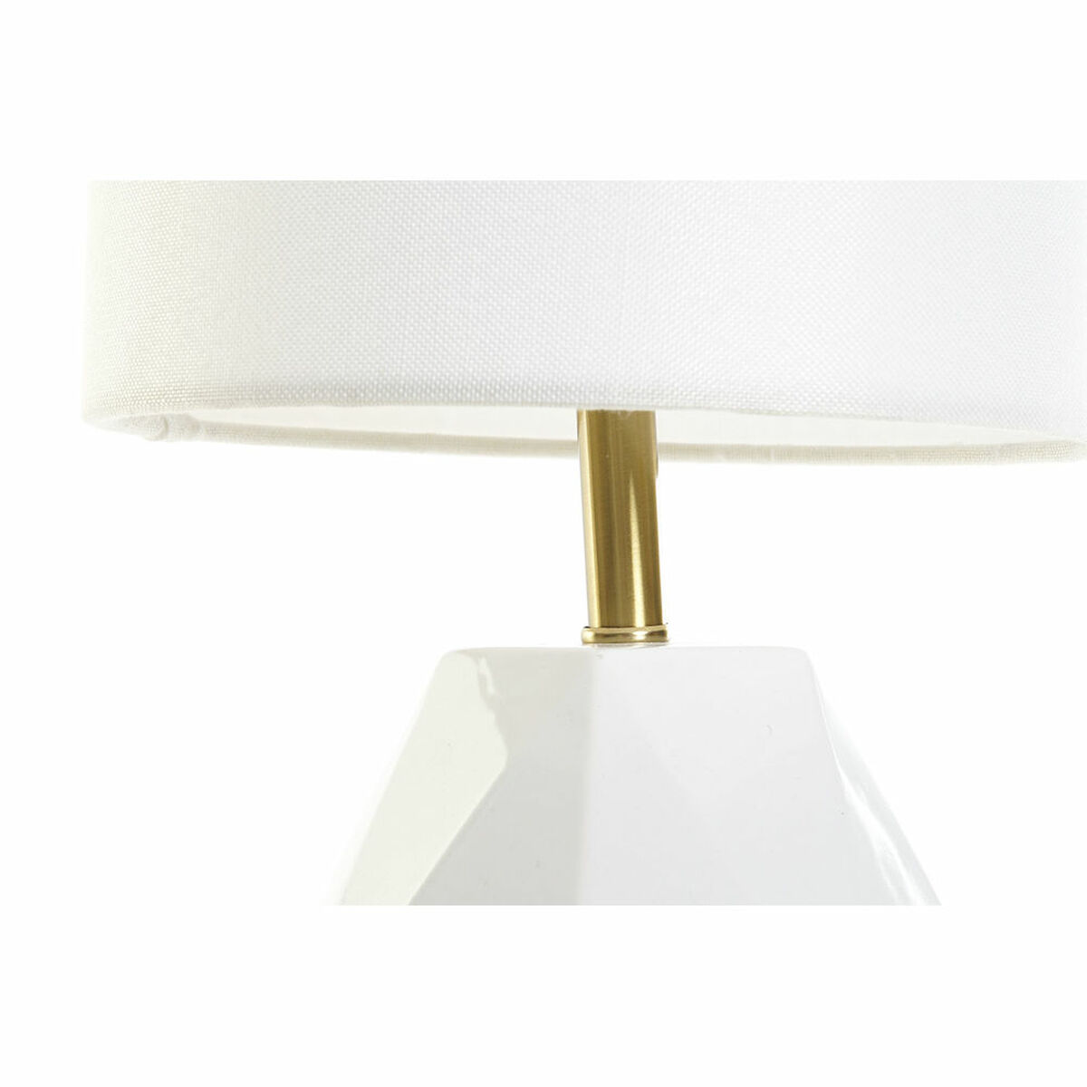 Настольная лампа DKD Home Decor Белый полиэстер Металл Керамика 220 V Позолоченный 50 W (20 x 20 x 37 cm)