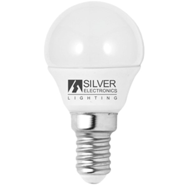 Spherical LED Light Bulb Silver Electronics Eco E14 5W White light