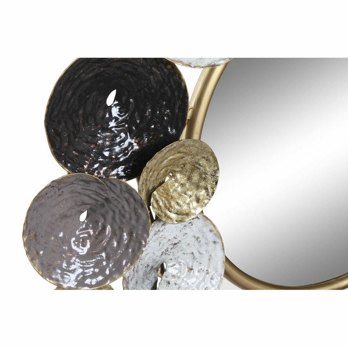 Настенное зеркало DKD Home Decor Чёрный Металл Позолоченный (67.3 x 6.5 x 67.3 cm)