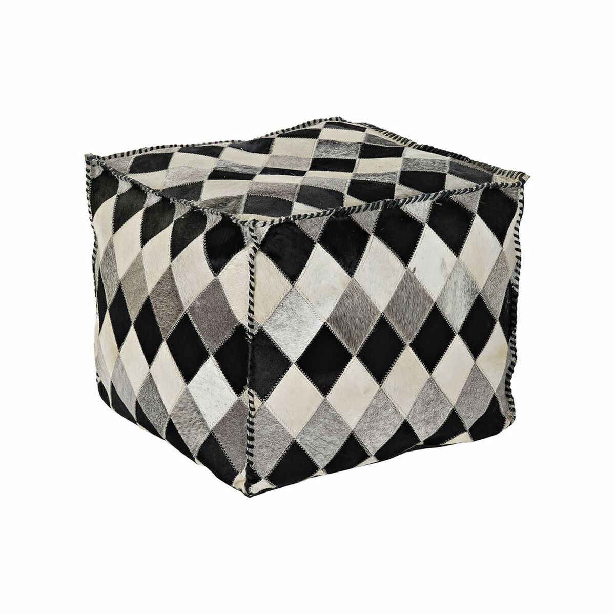 Pouffe DKD Home Decor Polyester Leather (45 x 45 x 40 cm)