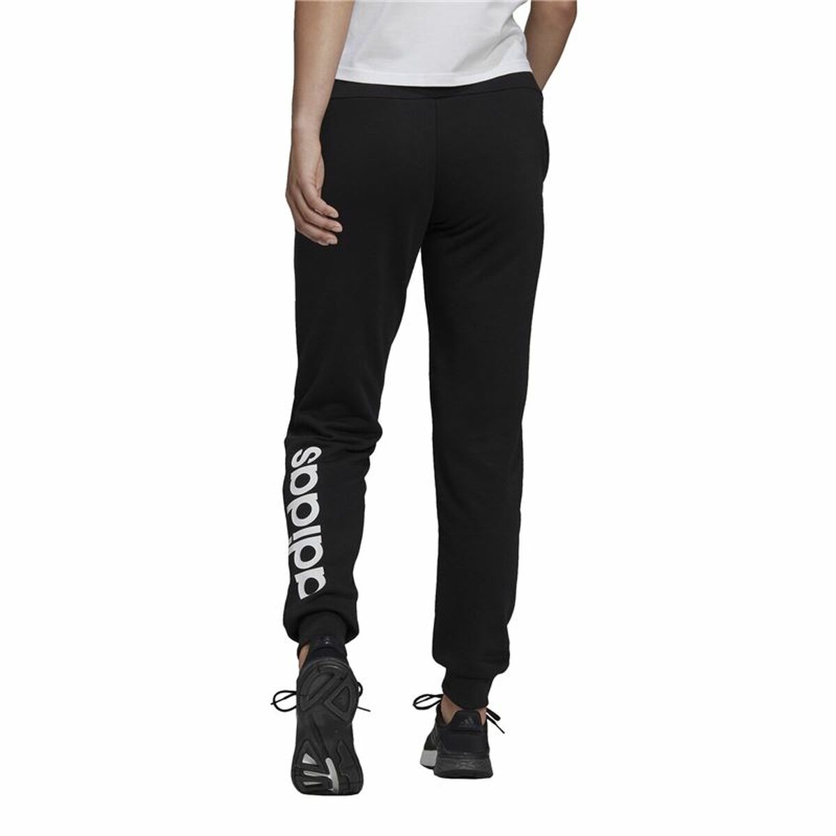 Длинные спортивные штаны Adidas French Terry Logo Женщина Чёрный