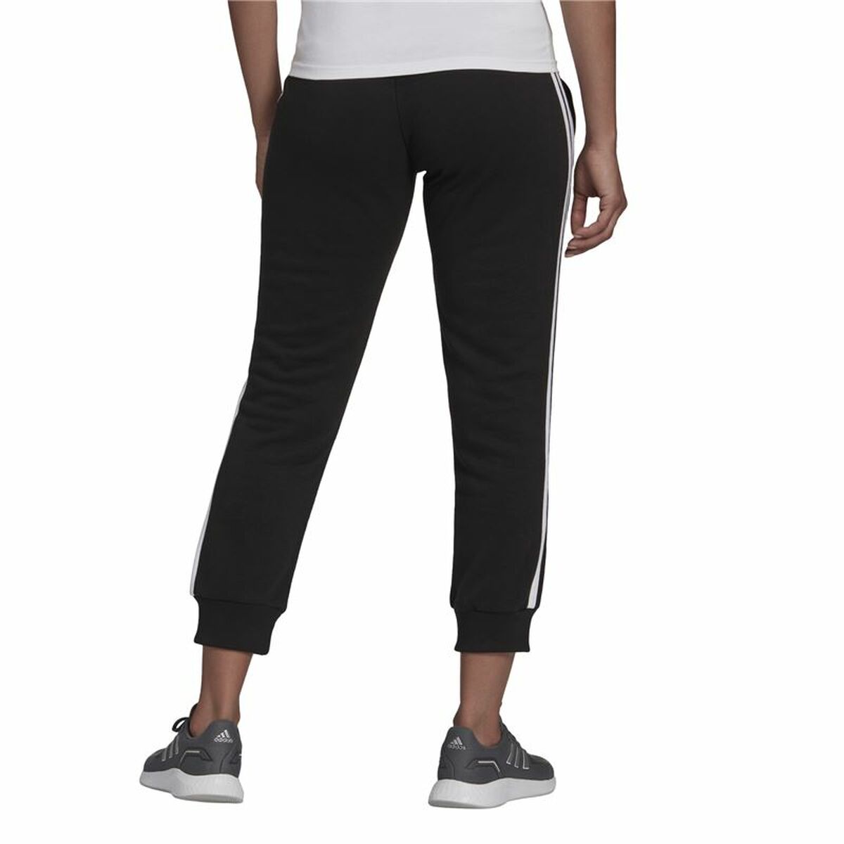 Длинные спортивные штаны Adidas Essentials Studio Lounge Cuffed 3 Stripes Женщина Чёрный