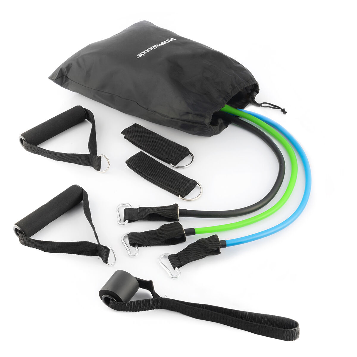 Set of Resistance Bands with Accessories and Exercise Guide Tribainer InnovaGoods (pack of 3)